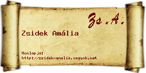 Zsidek Amália névjegykártya
